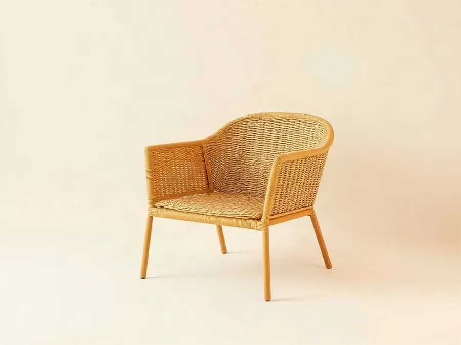 Fauteuil en rotin jaune mistral